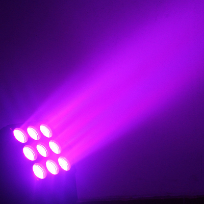 Μήτρα ελαφρύ 9x10W RGBW 4 των επαγγελματικών 3x3 οδηγήσεων επιτροπής σε 1 κινούμενο επικεφαλής φως για το DJ Disco