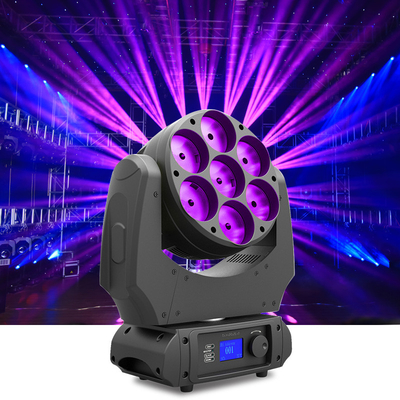 7x40w RGBW 4 In 1 Beam Wash LED Κινήμενο Φως Κεφαλής Με Ζουμ DJ Club Disco Light