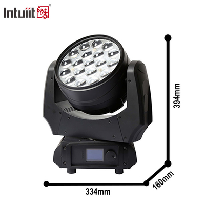19x15w Rgbw 4in1 Led Moving Head Zoom Wash Stage Lighting Beam Led Moving Head Light Οδηγούμενος κινητός φωτισμός κεφαλής