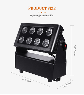 IP65 8x15w RGBW 4in1 LED Πλημμυρισμός πόλης χρωματικό πλυντήριο φωτισμού για εξωτερικά κτίρια