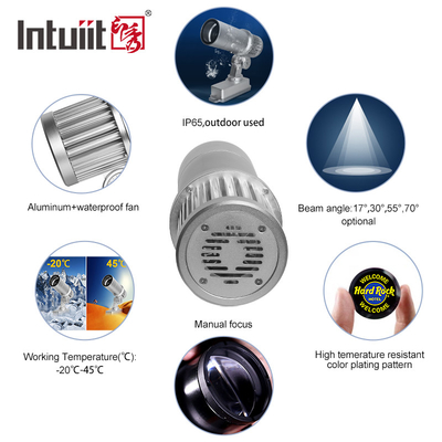 60W Custom Led HD Color Chang εσωτερικό και εξωτερικό ip65 Αδιάβροχο περιστρεφόμενο διαφημιστικό φωτιστικό προβολής εικόνας Gobo Logo Projector