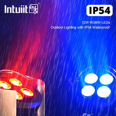 Επαγγελματική IP54 ασύρματη μπαταρία DMX LED Par Light 4 * 12W RGBW 4-in-1 - Απομακρυσμένο έλεγχο γάμου