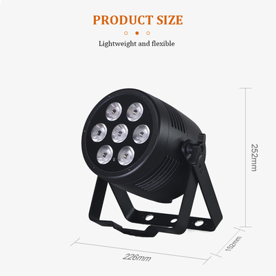 Αδιάβροχο ασύρματο DMX εξωτερικό 7x20W RGBWA UV 6in1 IP65 LED Par Light Uplight Εξωτερικό