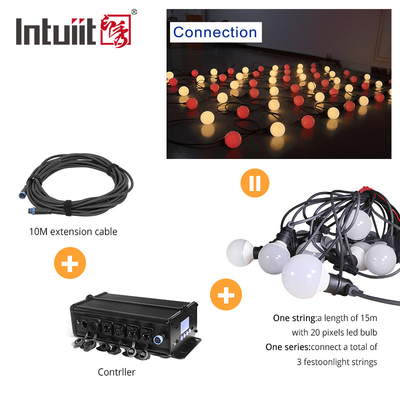 Χριστούγεννα φωτισμός Led Bulb String Pixel Led Light Αδιάβροχο Dmx Rgbw Πολυχρωματικό String Χριστουγεννιάτικο Led Bulb String Light