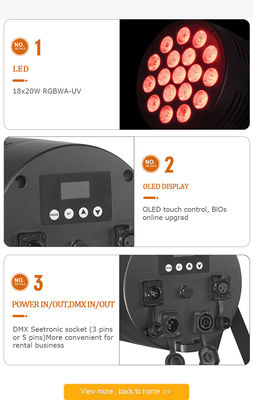 Καλή τιμή 18x20w Led Par Light bar Rgbwa Uv 6in1 Αλουμίνιο Dmx Φως σκηνής για γάμο Dj Party Disco Club