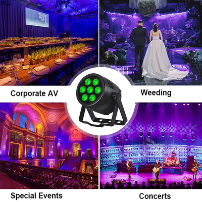 7x20w IP65 DMX512 Φώτα σκηνής Bar Party RGBWA-UV 6 σε 1 Led Par Can Light Dj Disco Party