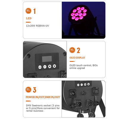 IP65 Εξωτερικού Χώρου LED 12x20w RGBWA-UV 6σε1 Event DJ Wash DMX 512 Αδιάβροχο LED Par Light