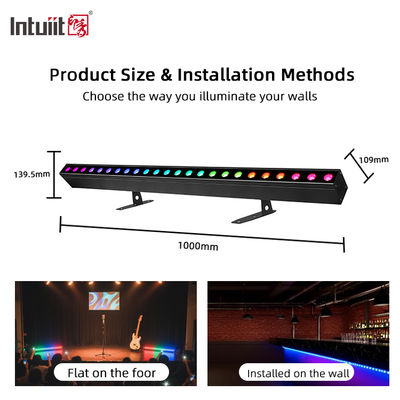 24x2W RGBW 4-in-1 LED γραμμική μπάρα πλυντηρίου τοίχων DMX512 Ηχητικά ενεργοποιημένο φως πλύσης σκηνής για κτίρια και εκδηλώσεις
