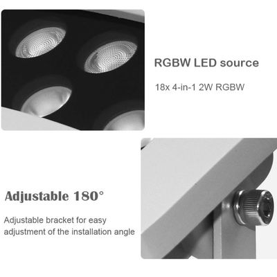 Επαγγελματικό RGBW LED Φωτιστικό Δέντρου Κτιρίου Αδιάβροχο IP65 DMX512 LED Προβολέας για Εξωτερικό Φωτισμό Πρόσοψης 36W