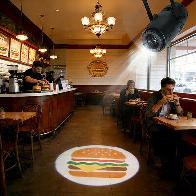 Σχεδιασμός λογοτύπου προβολέα Gobo LED 40W Φωτισμός διαφήμισης