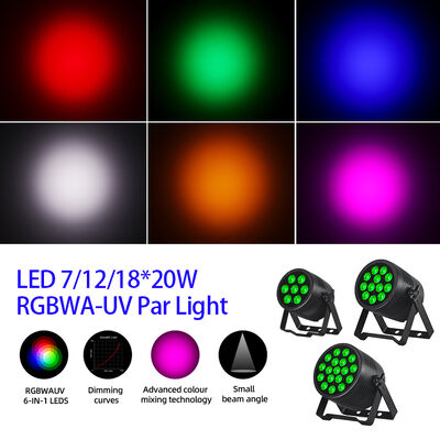 LED 7/12/18X20W Rgbwa Uv 6In1 Αδιάβροχο DMX 512 Led Par Light για εξωτερικά έργα