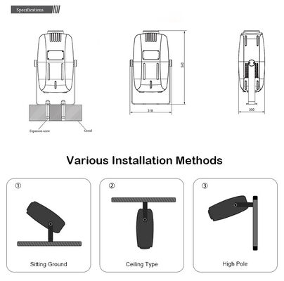 Επαγγελματικός φωτισμός LED 400W IP65 αδιάβροχος εξωτερικού χώρου για αρχιτεκτονική τοπίου με εφέ κυματισμού νερού