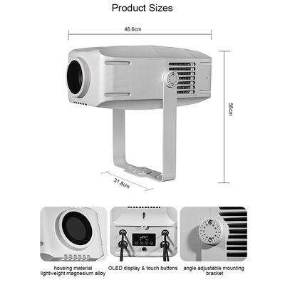 Προβολέας Λογότυπου LED Gobo 400W IP65 Εξωτερικού Χώρου DMX512 με Προσαρμοσμένο Σχέδιο για Κτίρια, Διαφήμιση & Εκδηλώσεις