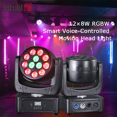 12X8W RGBW 4IN1 LED κινητό κεφάλι πλύση Φως σκηνής για εκδήλωση φωτισμός πάρτι ήχος ενεργοποιημένος