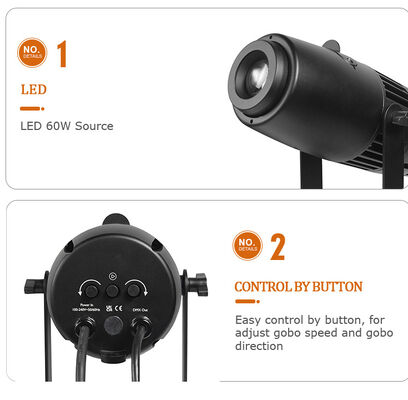 Custom Logo Projector Light Outdoor Waterproof Gobo Projector 60W LED Advertising Lights for Business Branding