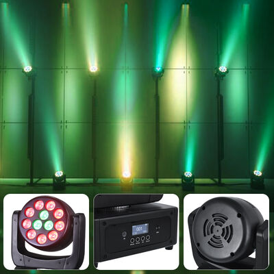 Ζεστή πώληση 12pcs 8W RGBW 4in1 Mini LED Beam Wash Moving Head Light DMX Control Sound Active Stage Lamp για νυχτερινό κλαμπ KTV