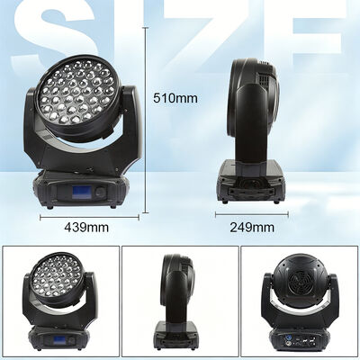 Επαγγελματικό 37x10W RGBW 4in1 LED Zoom Wash Moving Head Light DMX512 Stage Lighting for DJ Disco Event Wedding Party Show