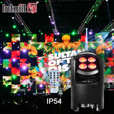 Επαγγελματική IP54 ασύρματη μπαταρία DMX LED Par Light 4 * 12W RGBW 4-in-1 - Απομακρυσμένο έλεγχο γάμου