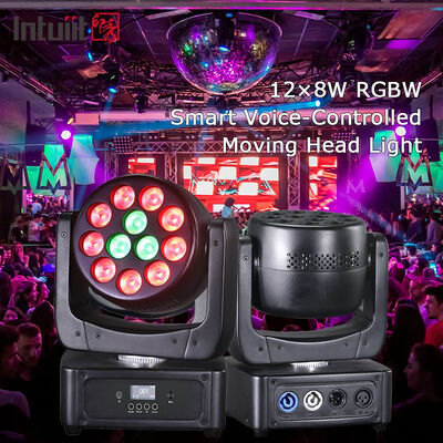 12x8W LED κινούμενο πλυντήριο κεφαλής RGBW 4in1 ήχος Active Party Light DMX Control για κινητό DJ Disco Home Party Stage Show