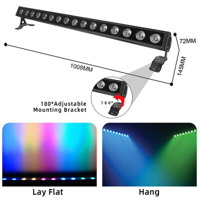 IP65 Εξωτερικός χώρος 16x5W RGBW 4-σε-1 LED Linear Wall Washer Bar Light DMX512 Stage Architecture Wash Lighting