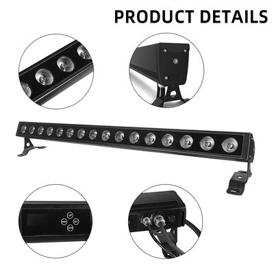 IP65 Εξωτερικός χώρος 16x5W RGBW 4-σε-1 LED Linear Wall Washer Bar Light DMX512 Stage Architecture Wash Lighting