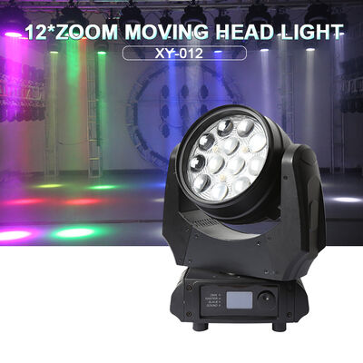 Hot Sale LED Moving Head Wash Light 12x10W RGBW 4in1 DMX512 Professional Stage Dyeing Lamp for Wedding Party KTV