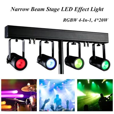 LED 80W Par Light 4.5 βαθμούς στενή γωνία δέσμης RGBW 4-in-1 DMX512 Φως σκηνικής για DJ Disco Event