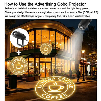 Εξωτερική διαφήμιση Ετικέτα Gobo Projector 60W LED IP65 Αδιάβροχο για ξενοδοχείο