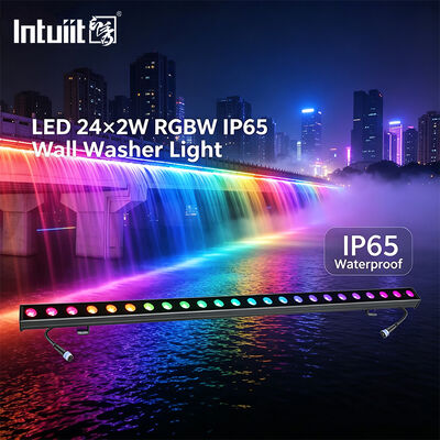 Εξωτερικό LED Wall Washer Bar 24x2W RGBW 4in1 IP65 Αδιάβροχο DMX512 Γραμμικό Wash για Φωτισμό Προσόψεων Κτιρίων, Τοπίου, Γεφυρών και Σκηνής