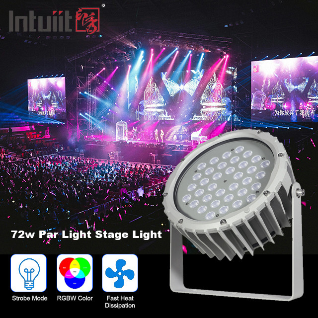 72w RGBW DMX512 αδιάβροχος οδηγημένος κήπος τοπίων προβολέα εξωτερικός γύρω από το φως σκηνικής ισοτιμίας