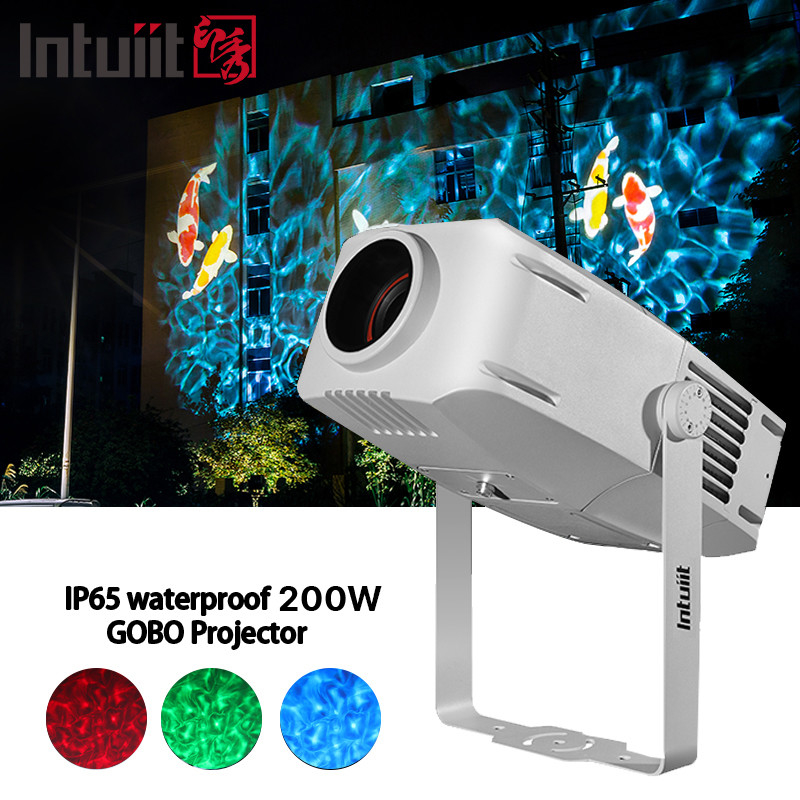 200W εξωτερική αδιάβροχη Gobo κύμα νερού μπλε δυναμικό κύμα σκηνική επίδραση λογότυπο Gobo φως LED προβολέα