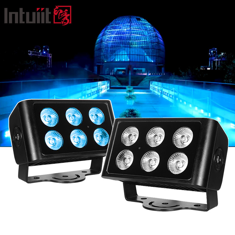 6x5W εξωτερικό IP65 τετραγωνικό DMX RGBW LED φωτιστικό φωτιστικό για το κτίριο Φώτιση LED φωτιστικό πλυντηρίου τοίχων