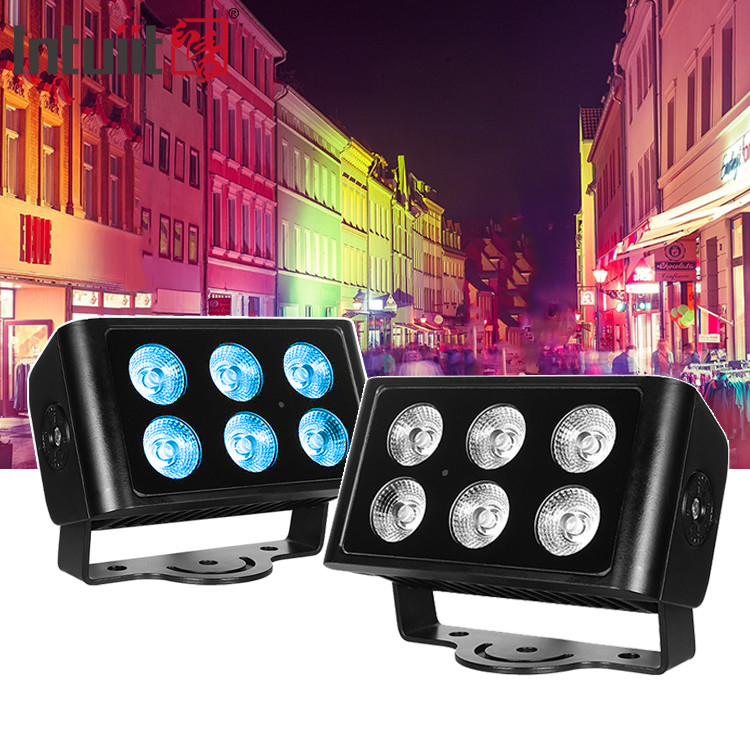Εξωτερικό πολύχρωμο φως 6X5W Led Wall Wash Light Εξωτερικό φως κήπου Led Wash Rgbw Dmx Led Flood Light
