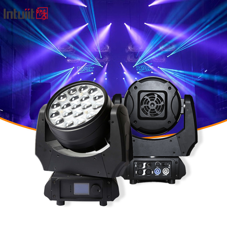 Κινούμενα φώτα 19x15W Ζουμ Φώτα DJ RGBW LED Beam Wash Φωτισμός Φαινόμενο Φωτισμός σκηνής Για Rave Activity Δισκοτεχνίες Εκδηλώσεις Δείξτε KTV