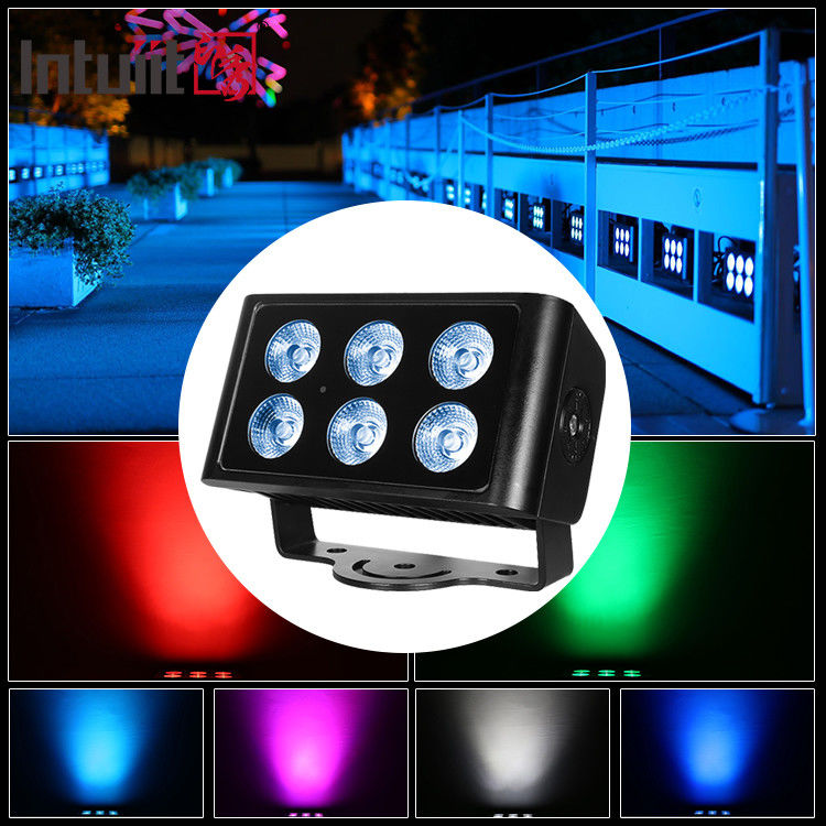 Εξωτερικό αδιάβροχο φως τοίχου LED City Color 6x5W 4 σε 1 RGBW Floodlight για ξενοδοχεία & κτίρια, λειτουργία ελέγχου DMX512