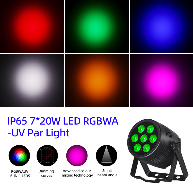 Φώτα LED Par 6in1 Φώτα σκηνής 7x20W RGBWA-UV DMX512 Ελέγχος Εξωτερικά φώτα DJ για σκηνή Πάρτι Club Ντίσκο Γάμες