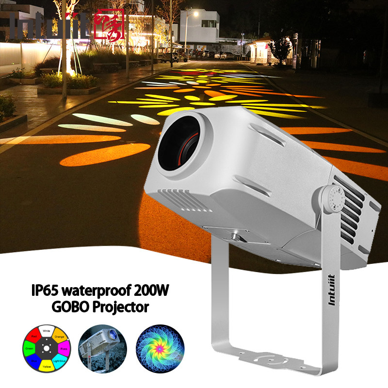 200W Custom Gobo Projector Ip65 Διαφήμιση υψηλής φωτεινότητας LED εξωτερικού Χριστούγεννα Gobo Logo Projector Διαφημιστικά φώτα