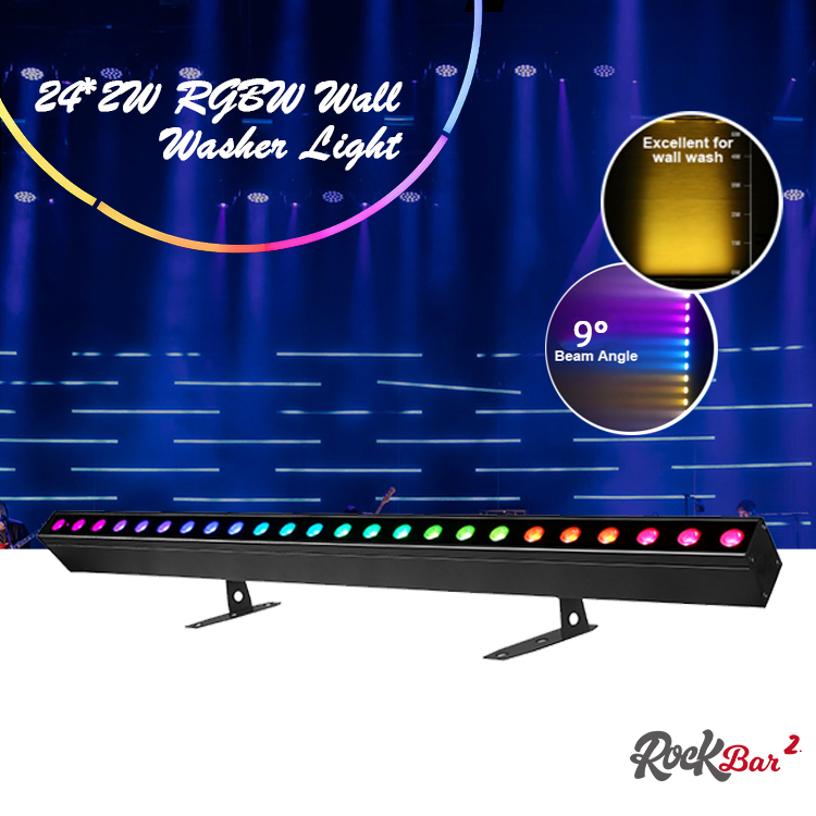 Πλυστικό Φως IP20 DMX512 Προηγμένη Έξυπνη Μουσική Λύση 24*2W RGBW LED Φώτα Γραμμική Μπάρα Πλυστικό Τοίχου