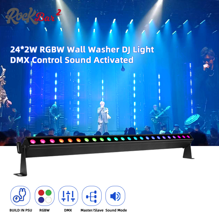 24*2W RGBW 4 σε 1 Led Wallwasher bar Λειτουργία ήχου Dj Γάμος Εκδηλώσεις Πόλης Σκηνή Led Wash Light