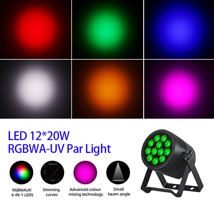 Επαγγελματικό IP65 Αδιάβροχο LED Par Light 12x20W RGBWA+UV 6in1 DMX512 Φως πλύσης σκηνής για εκδήλωση γάμου σε εξωτερικό χώρο