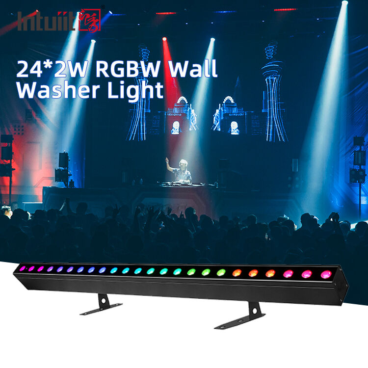 Εσωτερικό φως LED πλυντηρίου τοίχων 24x2W RGBW DMX512 Ηχητικός ενεργός φωτισμός μπαρ σκηνής IP20 Γραμμικό φως πλυντηρίου για αρχιτεκτονική εσωτερική διακόσμηση