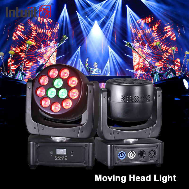 Ζεστή πώληση 12pcs 8W RGBW 4in1 Mini LED Beam Wash Moving Head Light DMX Control Sound Active Stage Lamp για νυχτερινό κλαμπ KTV