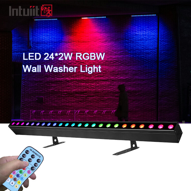 Ζεστή πώληση 4in1 RGBW LED 24*2W Wall Washer Linear Strip Light Sound Controlled DMX Stage Wash Lamp για νυχτερινό κέντρο