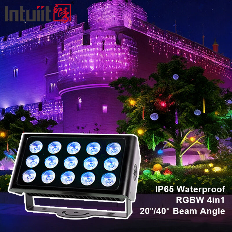 Επαγγελματικό IP65 Αδιάβροχο LED Φωτιστικό Πλημμύρας 15x5W RGBW 4 σε 1 Εξωτερικό Οριζόντιο Φωτιστικό Αλουμινίου Αρχιτεκτονικό Πλυντήριο
