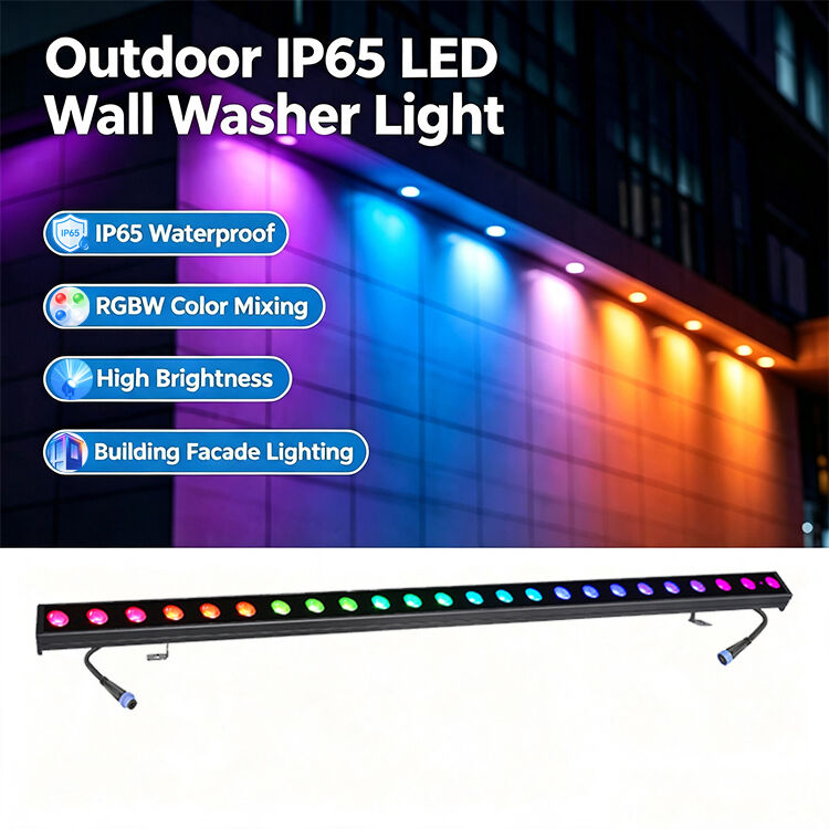 2x24W RGBW 4-in-1 IP65 Εξωτερικό LED γραμμικό πλυντήριο τοίχων DMX512 Αδιάβροχο φως πλύσης για κτίρια, γέφυρες και τοπίο