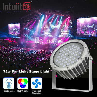 72w RGBW DMX512 αδιάβροχος οδηγημένος κήπος τοπίων προβολέα εξωτερικός γύρω από το φως σκηνικής ισοτιμίας