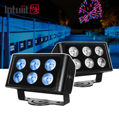 Κτίριο Προσοχές 6x5W IP65 LED Αρχιτεκτονικό διακοσμητικό φως στενή δέσμη λάμπα τετράγωνο εξωτερικό προβολέα προβολέας