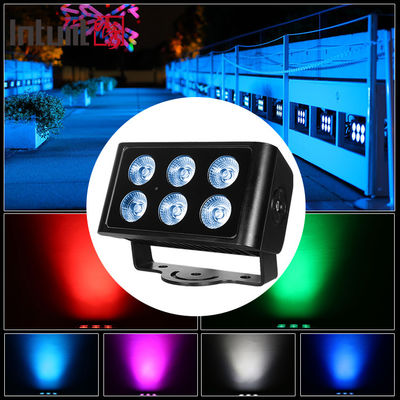Εξωτερικό αδιάβροχο φως τοίχου LED City Color 6x5W 4 σε 1 RGBW Floodlight για ξενοδοχεία & κτίρια, λειτουργία ελέγχου DMX512