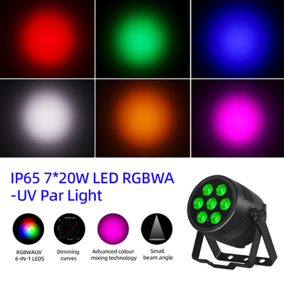 Φώτα LED Par 6in1 Φώτα σκηνής 7x20W RGBWA-UV DMX512 Ελέγχος Εξωτερικά φώτα DJ για σκηνή Πάρτι Club Ντίσκο Γάμες