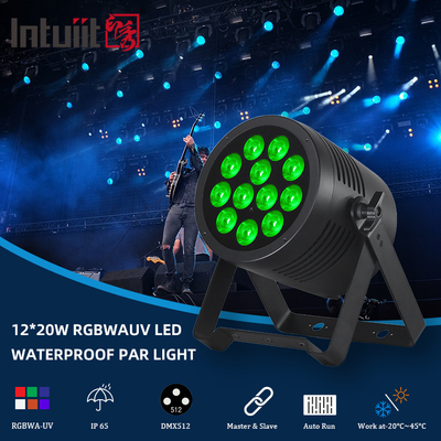 IP65 LED Par Light Αδιάβροχο IP65 Βαθμολογημένο Εξωτερικού Χώρου 12x20W RGBWA-UV 6σε1 Φως Σκηνής DMX512